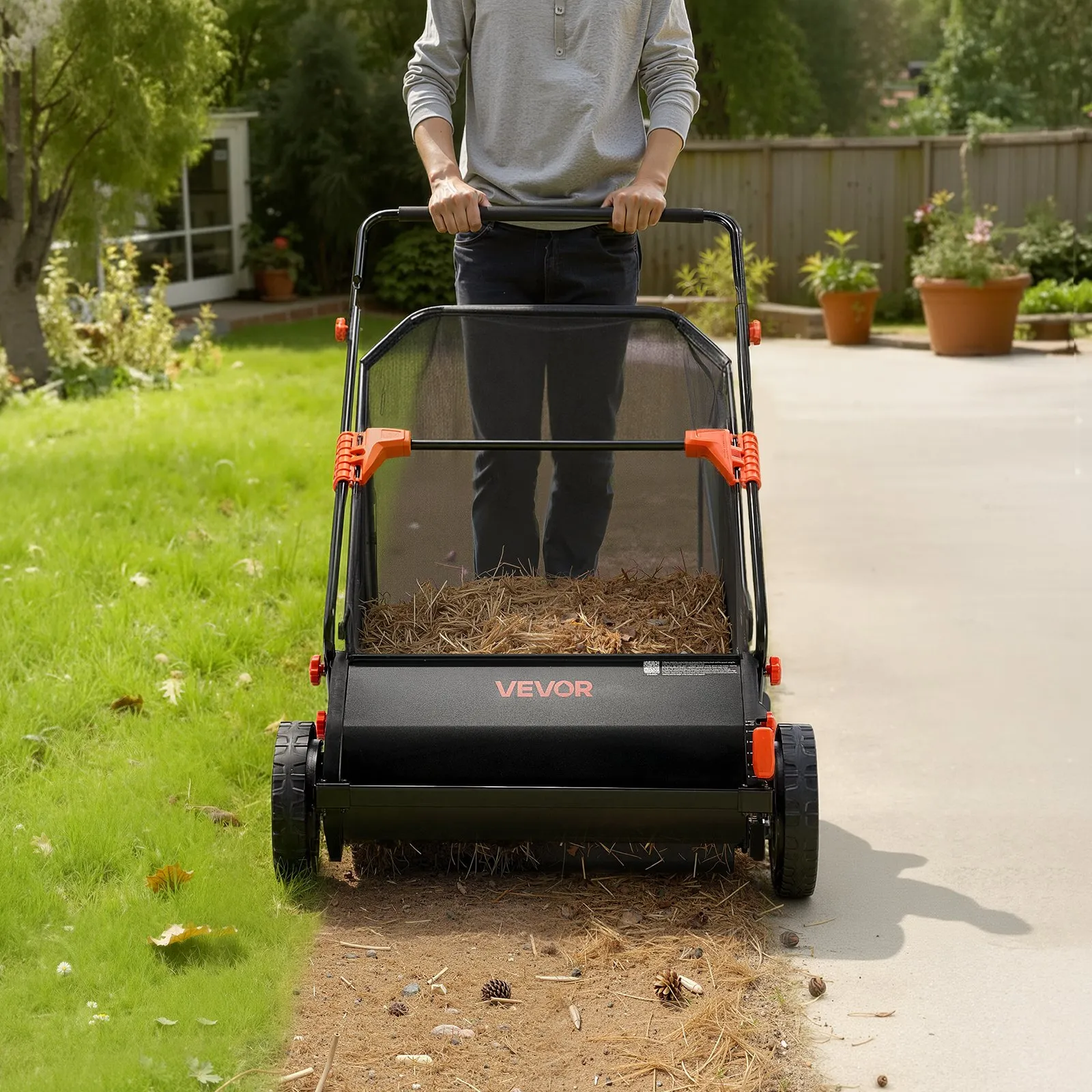 Product Image of Vevor 26-inch lawn push sweeper.